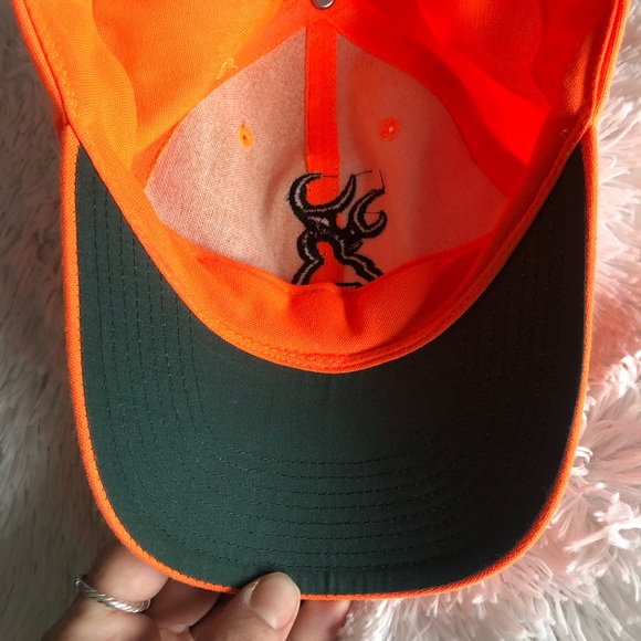 BROWNING • Safety Blaze Orange Cap with Embroidered Buckmark Logo for Hunting - Picture 4 of 11